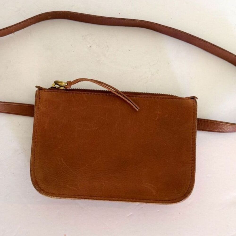 Madewell, The Simple Belt Pouch Leather Bag English Saddle Brown, Festival
